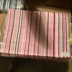 Park designs split pea placemats pattern is café stripe new set of 4